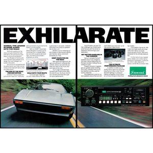 1983 Sansui CX-910 Car Stereo Silver Ferrari 2 Page Vintage Print Ad Wall Art